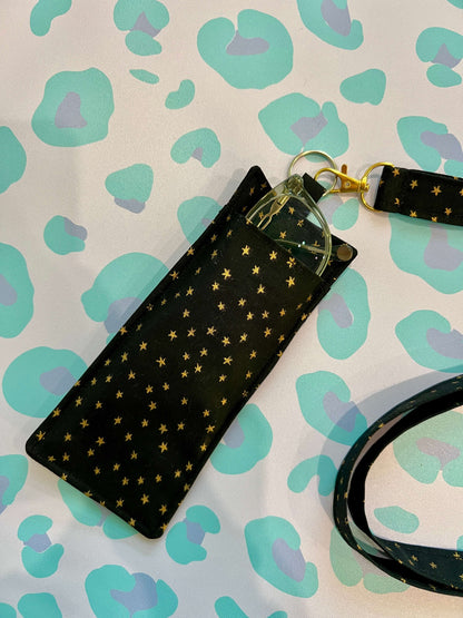 Black and Gold Starry Double-Sided Glasses Holder