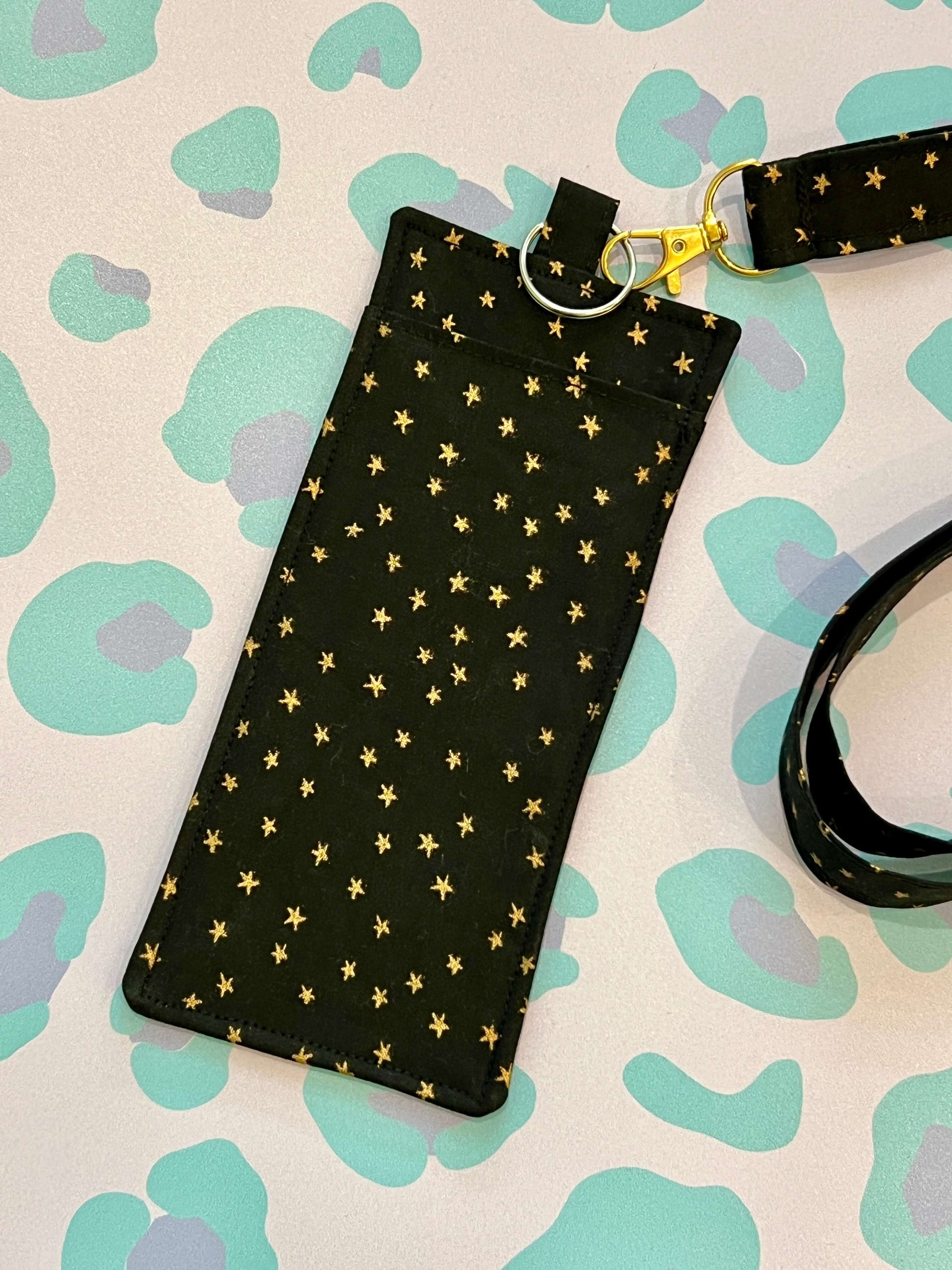 Black and Gold Starry Double-Sided Pen and Glasses Holder