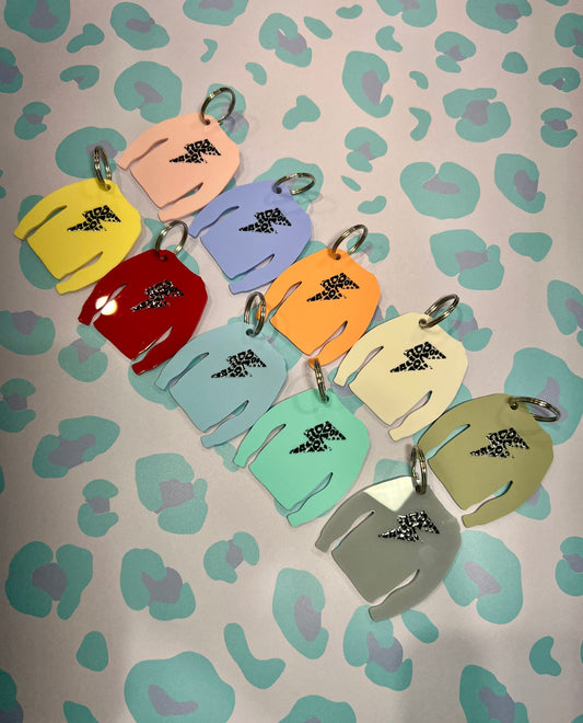 Lightning Leopard Print Acrylic Jumper Keyring