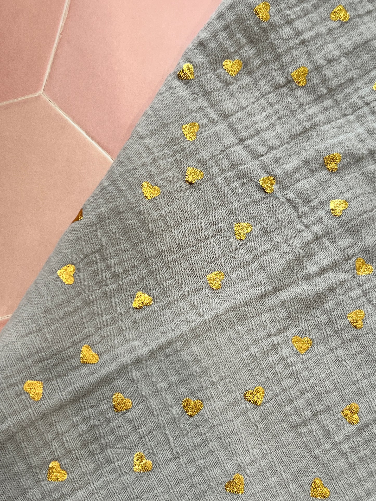 Grey Heart Baby Muslin