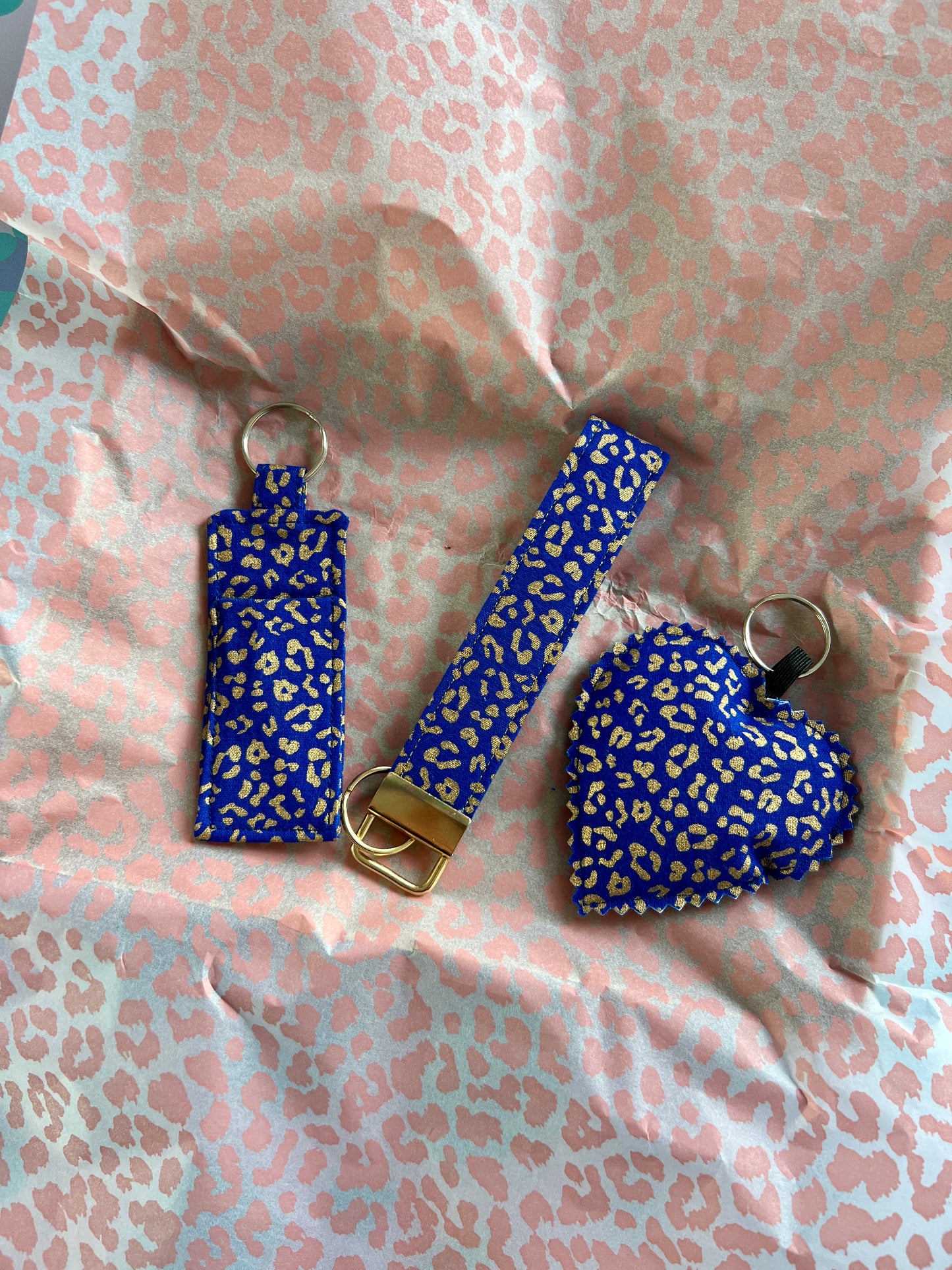 Blue and Gold Leopard Print- The Full Matchy Set