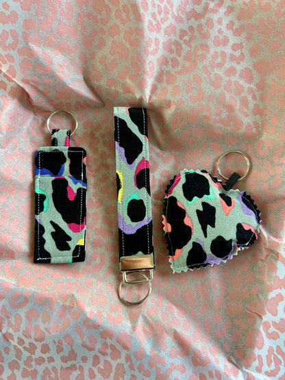 Khaki Rainbow Leopard Print- The Full Matchy Set