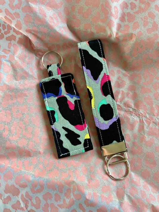 Khaki Rainbow Leopard Print- Handbag Top Up Set