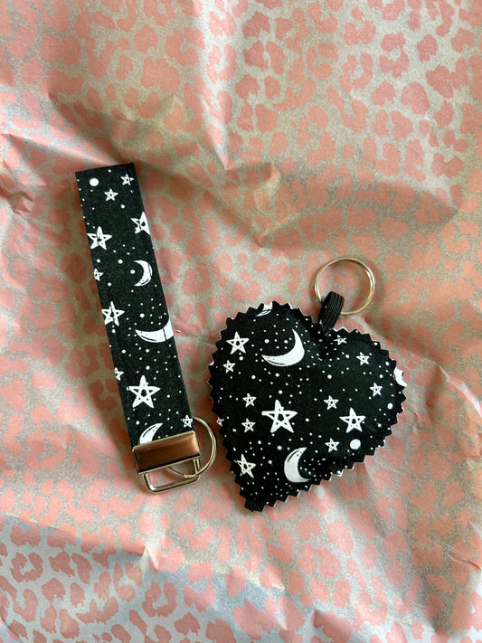 Black Starry Night- Keys & Wristlet Set