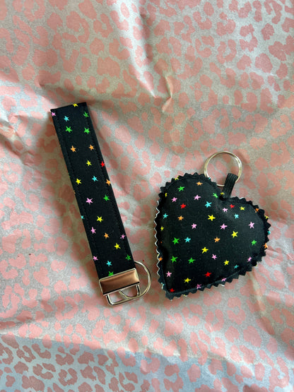 Vivid Rainbow Starry- Keys & Wristlet Set
