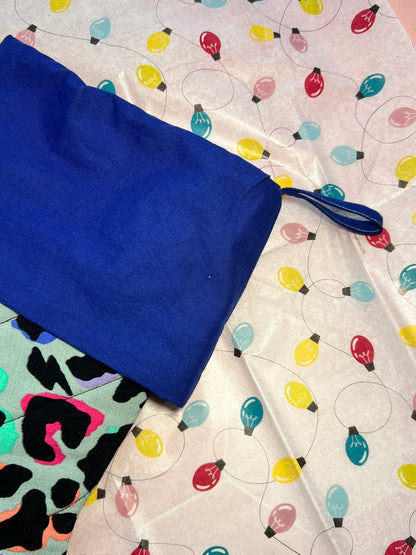 Khaki Rainbow Leopard Print Quilted Christmas Stocking Sample