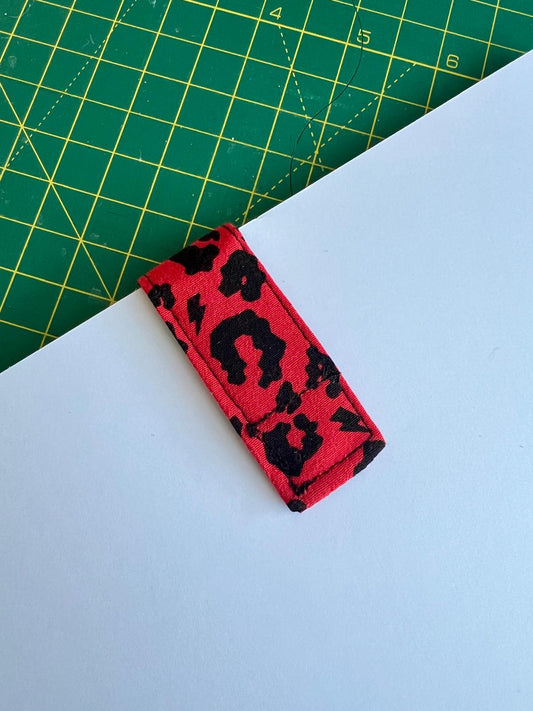 Red Leopard Print Magnetic Bookmark