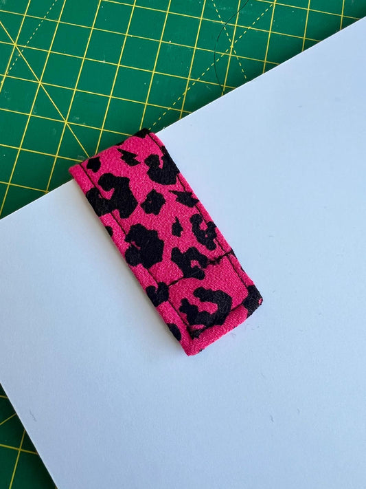 Raspberry Pink Leopard Print Magnetic Bookmark