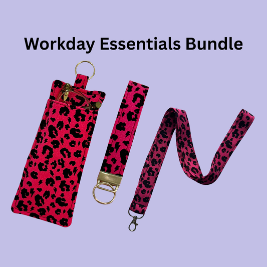 Raspberry Pink Leopard Print Workday Essentials Bundle